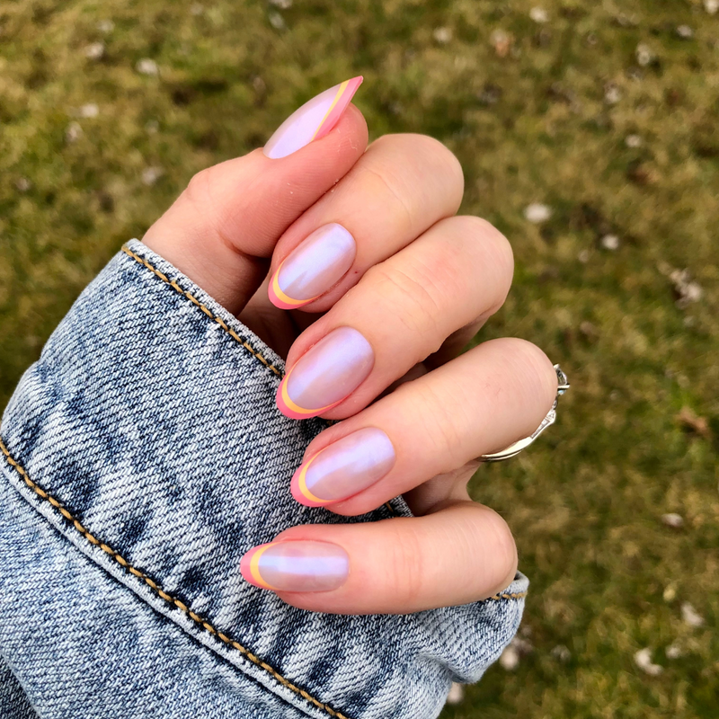 picture of Sunset Double French - Press-On | Medium | Oval