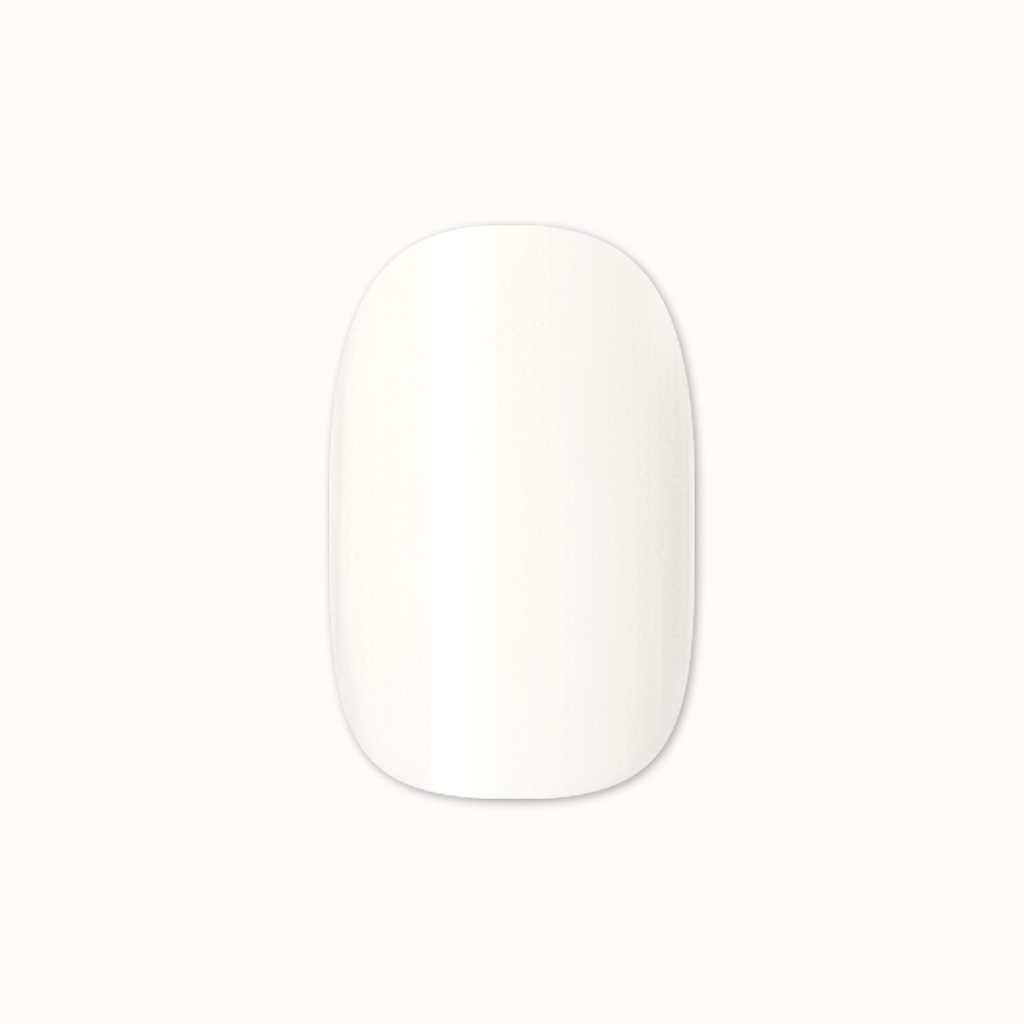 Swan | Extra Short | Squoval - Tab Press-On showing single white false nail for at-home mani or manicure application