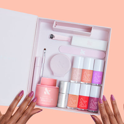 The Mani System nail polish and manicure tools set with various shades for easy at-home mani and pedis by Olive and June The Long-Lasting Mani System  System