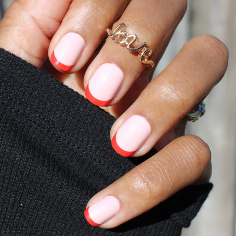 picture of Tonal Valentine French | Extra Short | Squoval - Tab Press-On