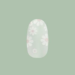 Teal Chrome Flower Shower - Press-On | Short | Round