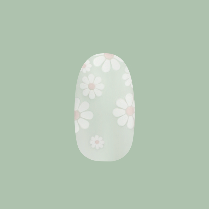 Teal Chrome Flower Shower - Press-On | Short | Round second image