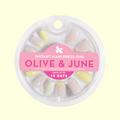 Tennis Vibes Mixed Pack - Press-On | Short | Round featuring sporty grid, french tips, and solid pastel yellow nails for easy at-home mani