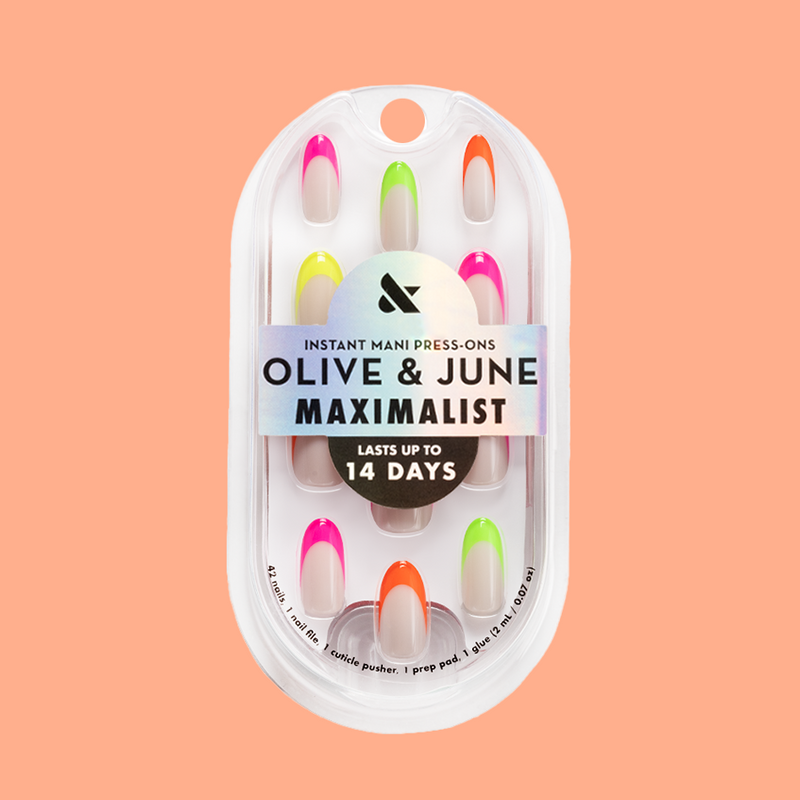 Thick Rainbow French Mixed Pack - Press-On | Medium | Oval 