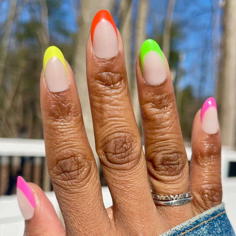 picture of Thick Rainbow French Mixed Pack - Press-On | Medium | Oval