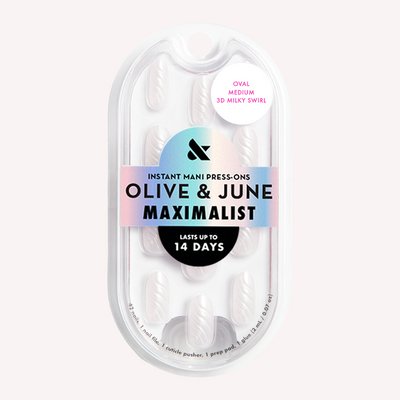 3D Milky Swirls - Press-On | Medium | Oval 3D Milky Swirls - Press-On | Medium | Oval  Press-On