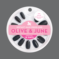Glossy Tip Black French - Press-On | Medium | Oval thumbnail