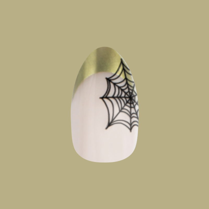 Creepy Cobweb French - Press-On | Medium | Almond