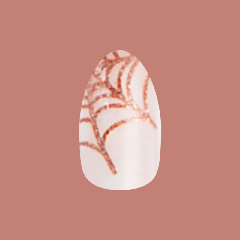 Glitter Spiderwebs - Press-On | Medium | Almond