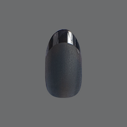 Glossy Tip Black French - Press-On | Medium | Oval