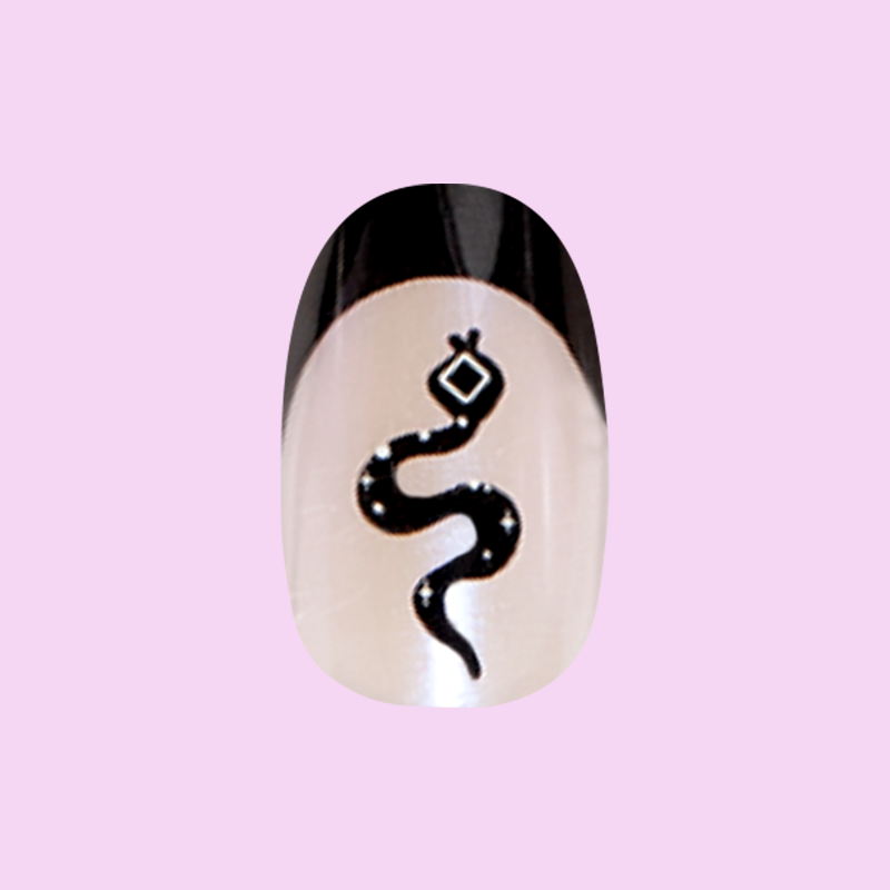 Snake Iridescent French - Press-On | Medium | Oval