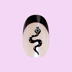 Snake Iridescent French - Press-On | Medium | Oval