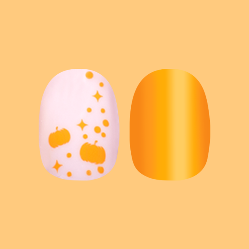 Pumpkin Party - Press-On | Extra Short | Round