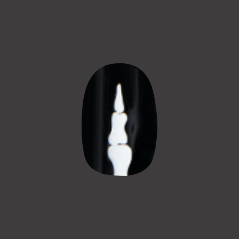 Skeleton Fingers | Short | Round - Tab Press-On
