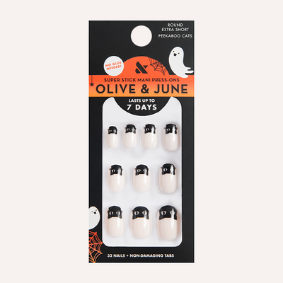 Peekaboo Cats | Extra Short | Round - Tab Press-On Peekaboo Cats | Extra Short | Round - Tab Press-On  Tab Press-On