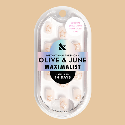 Puffy Gold Stars - Press-On | Extra Short | Squoval Puffy Gold Stars - Press-On | Extra Short | Squoval  Press-On