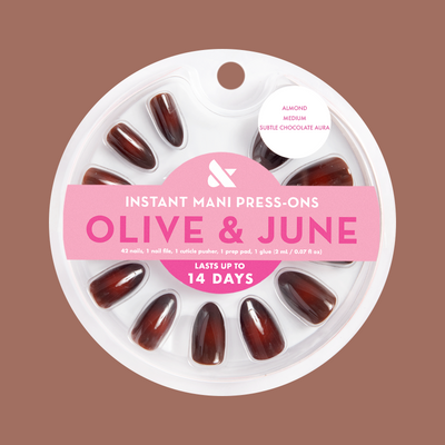 Subtle Chocolate Aura - Press-On | Medium | Almond Subtle Chocolate Aura - Press-On | Medium | Almond  Press-On