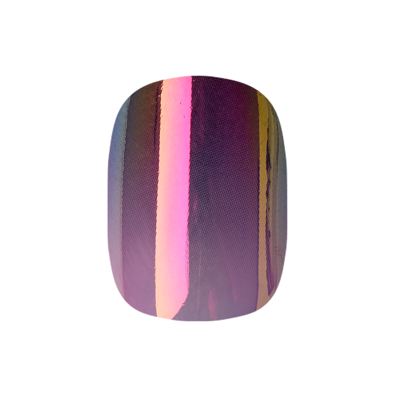 Twilight Ombre Chrome - Tab Press-On | Short | Squoval
