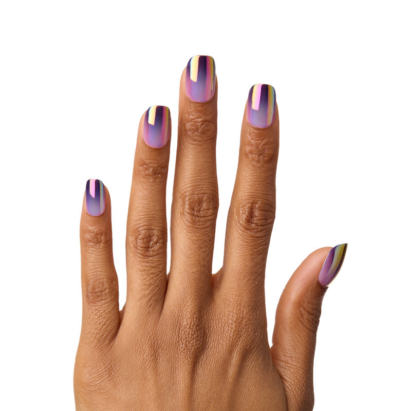 Twilight Ombre Chrome - Tab Press-On | Short | Squoval