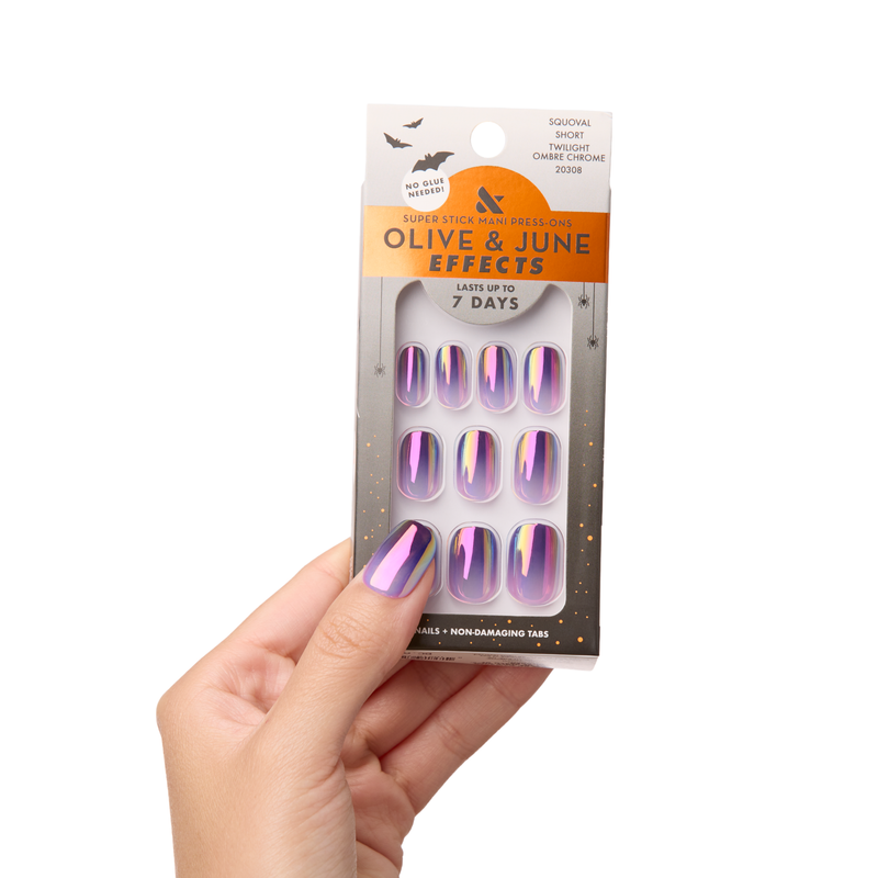 Twilight Ombre Chrome - Tab Press-On | Short | Squoval