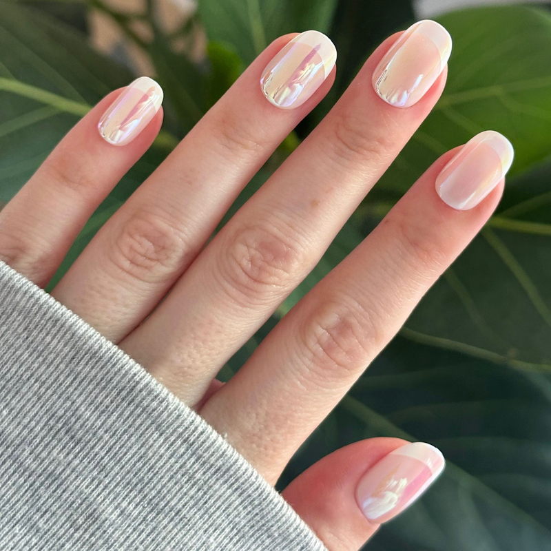 picture of Unicorn French - Tab Press On | Short | Round