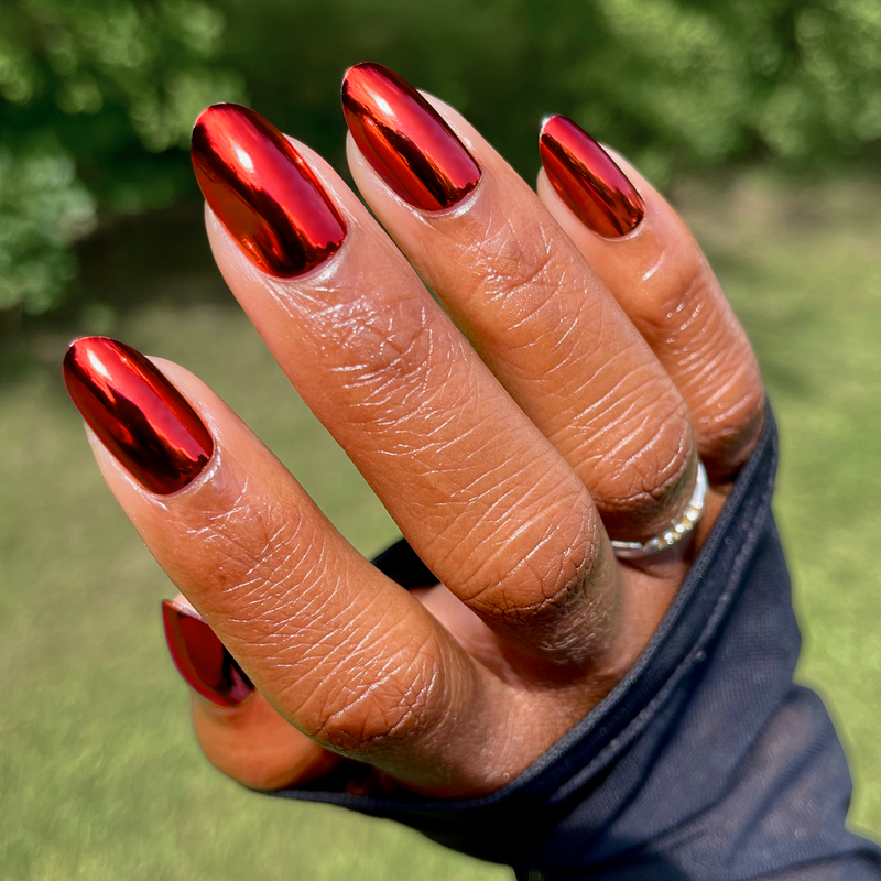 Vampire Chrome - Press-On | Medium | Oval