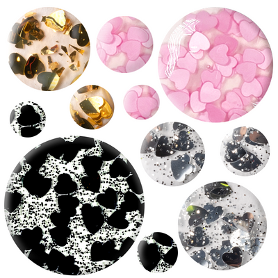 Valentine Mini Polish Set with four mini sequin heart polishes in silver, gold, pink, and dark red for playful manis Valentine Mini Polish Set  Nail Polish
