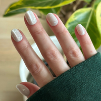 picture of Velvet Pearly Hearts - Tab Press On | Extra Short | Round