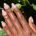 Velvet Rose Gold French - Press-On | Medium | Oval thumbnail