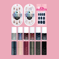 Winter Polish & Press-On Set with six gel polishes, six long-lasting polishes, and three stylish press-on nail designs thumbnail