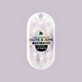 White Chrome French - Press-On | Medium | Coffin with glossy white tips and shimmering chrome overlay for easy at-home manicure