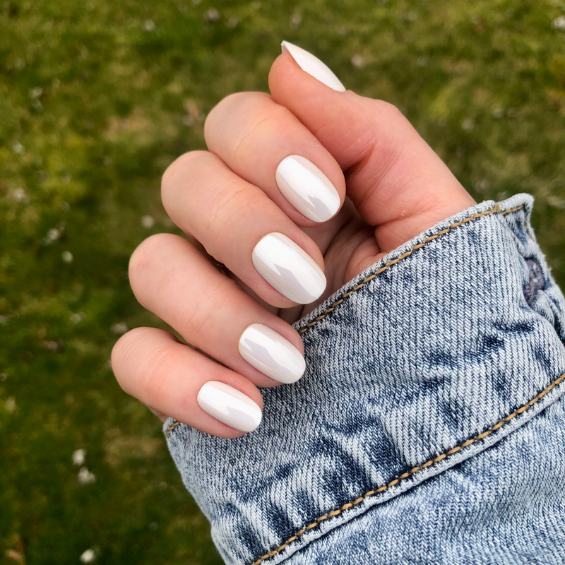 picture of White Chrome - Press-On | Short | Round