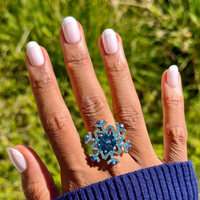 picture of White Chrome French - Tab Press-On | Short | Round