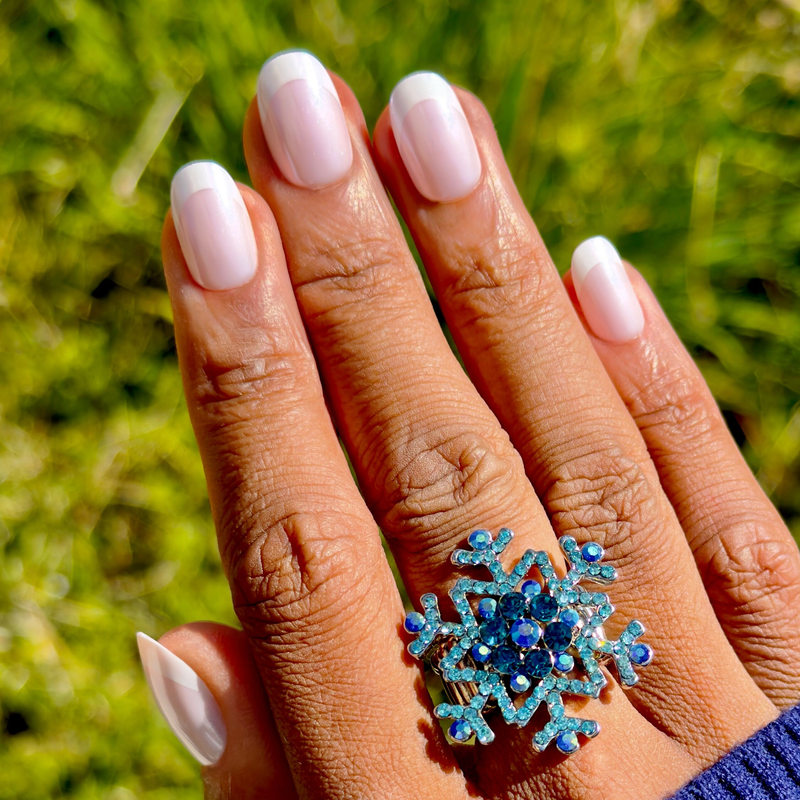 picture of White Chrome French - Tab Press-On | Short | Round