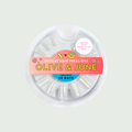 Winter Glitter Velvet - Press-On | Short | Squoval showing short squoval white velvet false nails in packaging