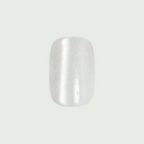 Winter Glitter Velvet - Press-On | Short | Squoval showing single white velvet false nail with subtle glitter shimmer