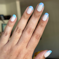 picture of Winter Blues Chrome French - Tab Press-On | Short | Round