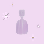 You're Invited - Pressies | Extra Short Short | Round showing a single pastel purple press on nail sample with shine effects on lavender background