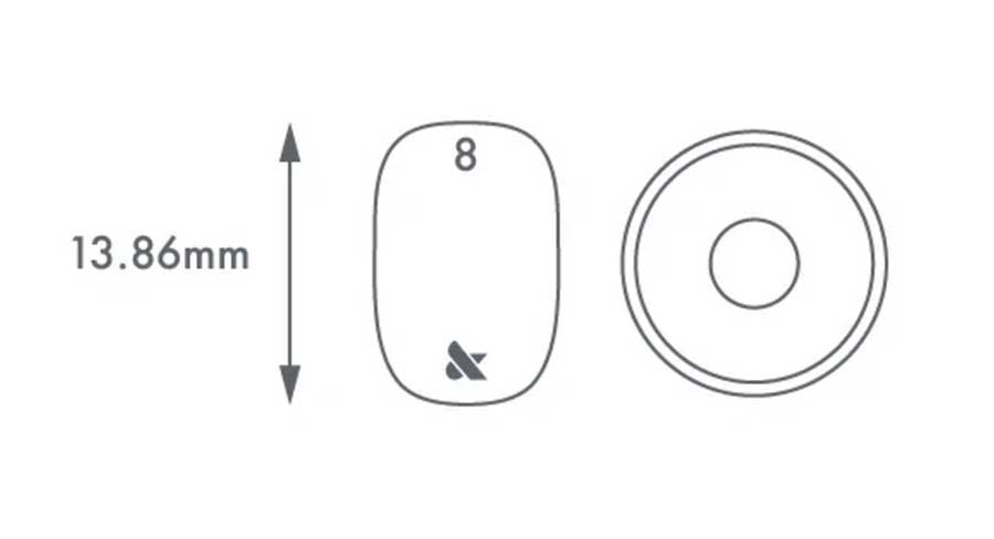 XS pointer finger nail length is 13.86mm, slightly longer than the diameter of a AA battery