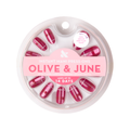 Berry Plaid Velvet - Press-On | Medium | Oval thumbnail