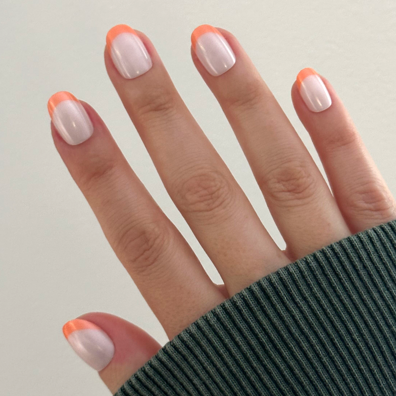 picture of Bounce Back Chrome French - Press-On | Extra Short | Round