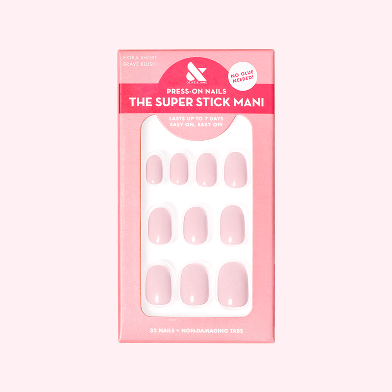 Brave Blush | Extra Short | Round - Tab Press-On 