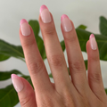 Candy Sparkle Pink French - Press-On | Medium | Oval thumbnail