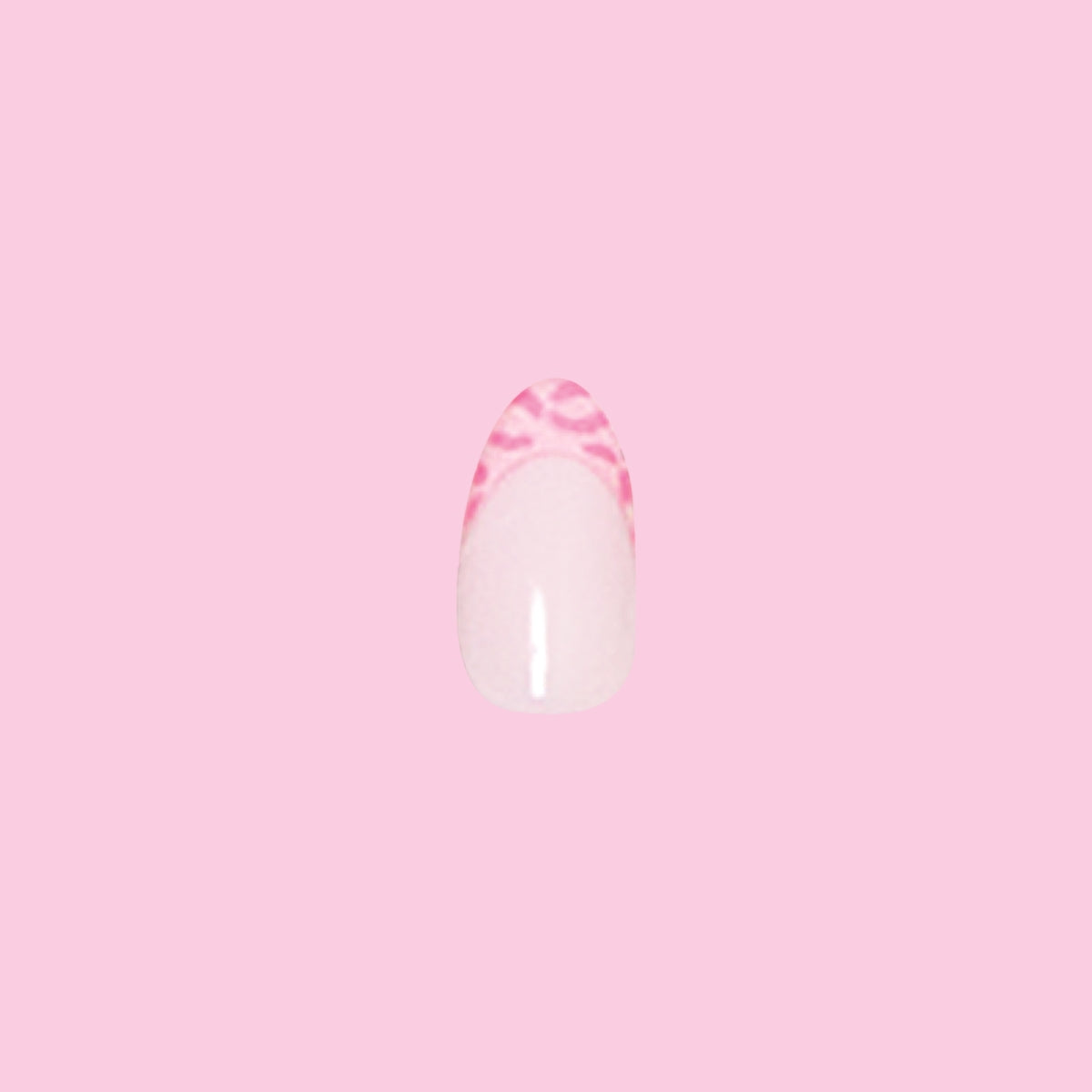 Pink Cheetah - Press-On | Medium | Almond medium almond nail with a pink cheetah french tip for easy mani