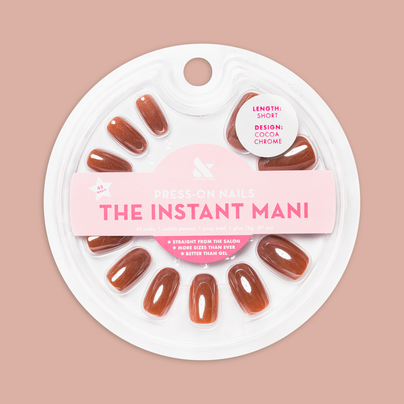 Cocoa Chrome - Press-On | Short | Round 