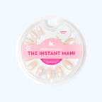 Daisy Dance - Press-On | Short | Round with neutral beige base and white floral design for easy at-home mani application