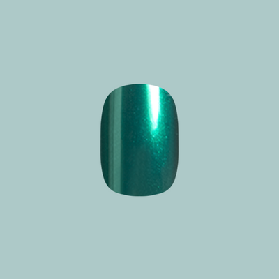 Emerald Chrome - Tab Press-On | Extra Short | Squoval Emerald Chrome - Tab Press-On | Extra Short | Squoval  Tab Press-On