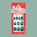 Emerald Velvet with Black Bow - Tab Press-On | Extra Short | Round thumbnail