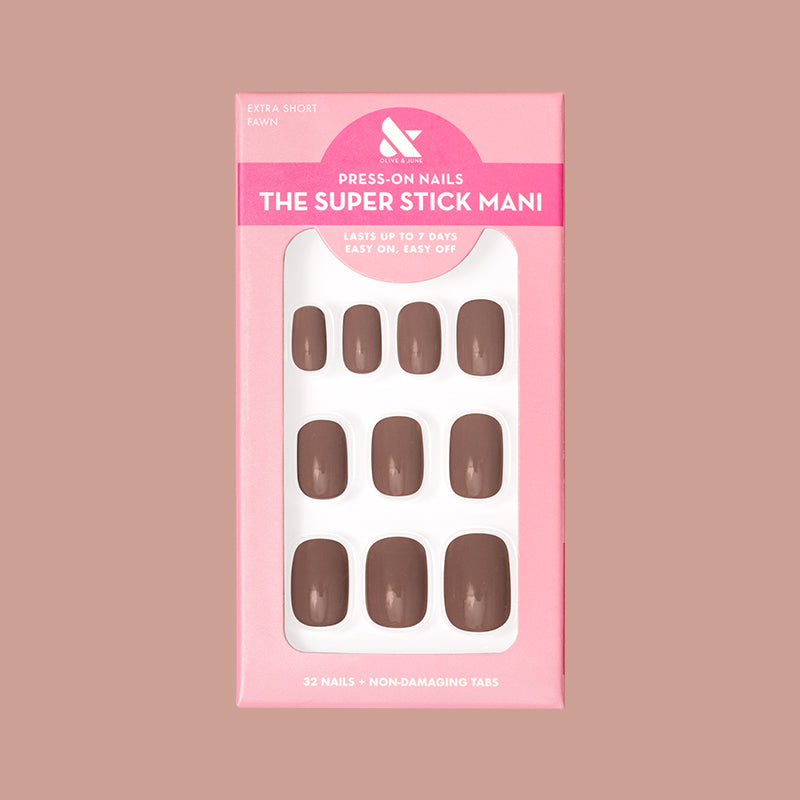 Fawn | Extra Short | Squoval - Tab Press-On 