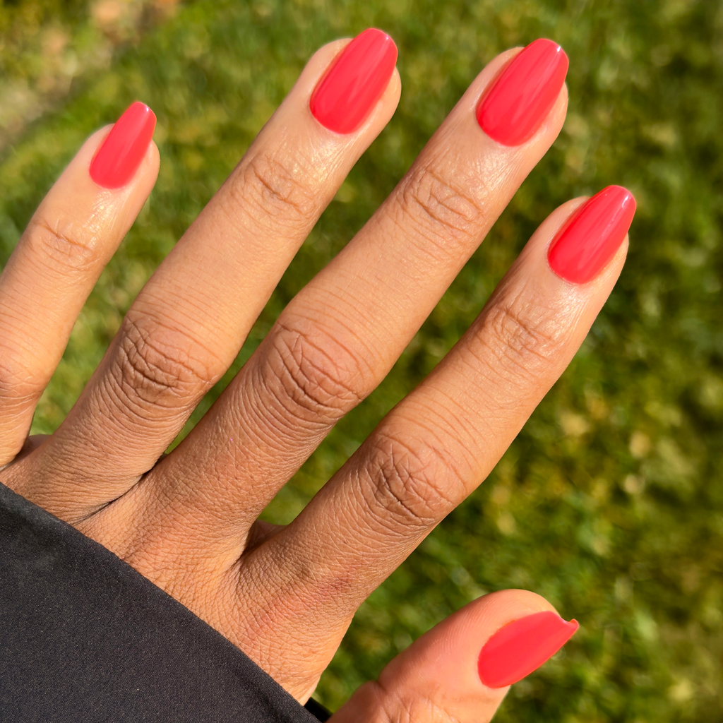 Field Day - Press-On | Medium | Coffin in juicy watermelon red for vibrant at-home mani with long-lasting, glossy finish